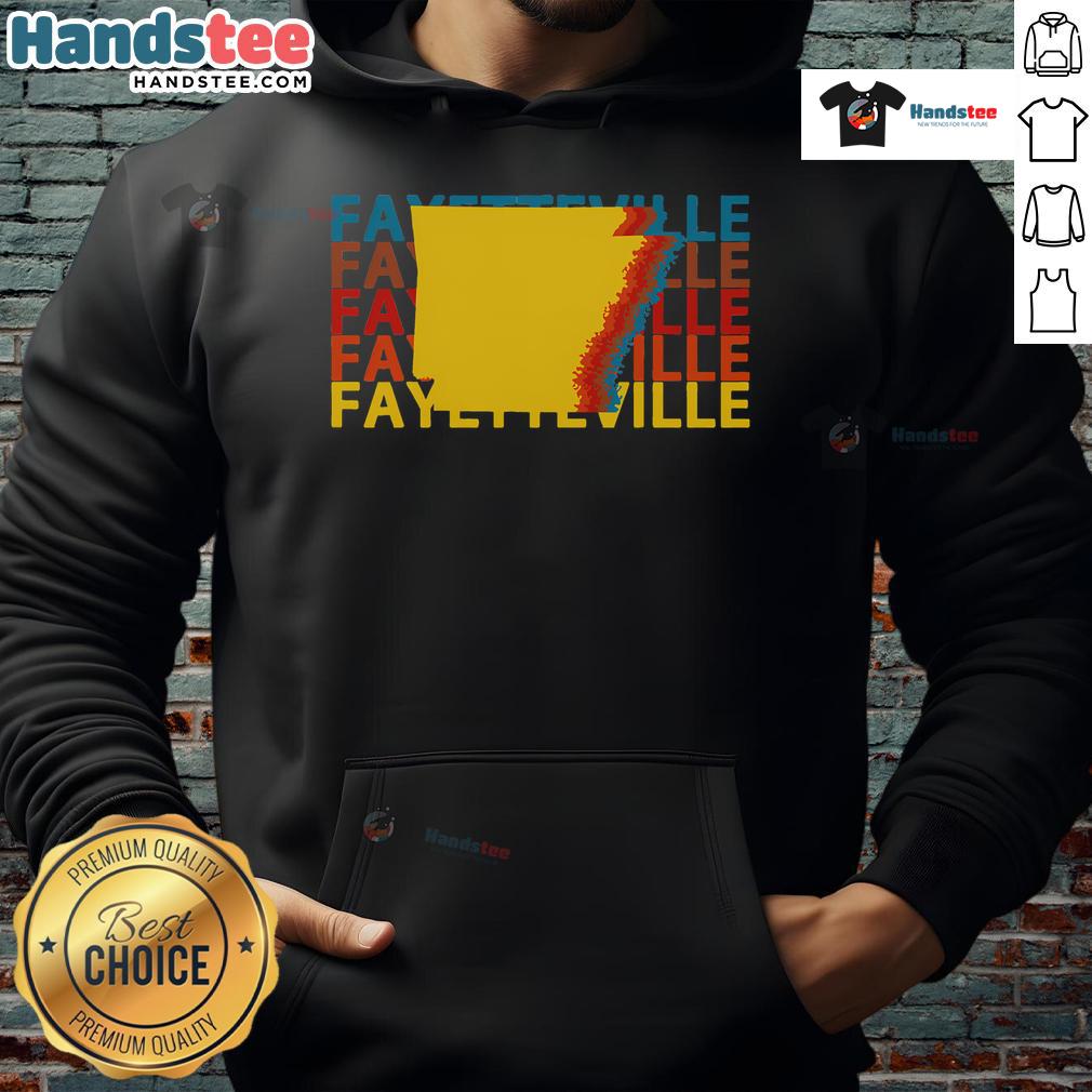Fayetteville Arkansas vintage repeat hoodie featuring a stylish design, perfect for casual wear and local pride.