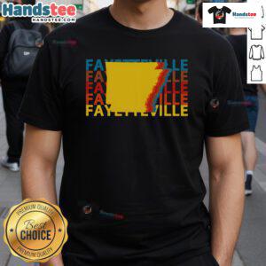 Good Fayetteville Arkansas Vintage Repeat T-Shirt featuring retro design and vibrant colors, perfect for casual wear.