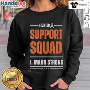 Good Fighter Support Squad J Mann Strong Sweatshirt in navy, showcasing a bold graphic design and comfortable fit.