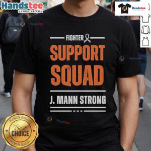 Good Fighter Support Squad J Mann Strong T-Shirt featuring bold graphics and a comfortable fit for fans of military apparel.