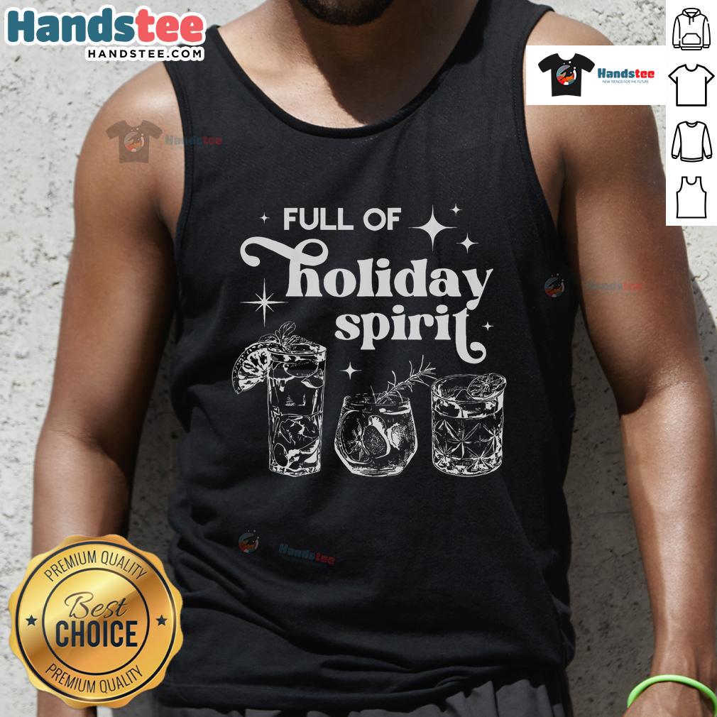 Festive Christmas Spirit cocktail club tank top showcasing holiday cheer and vibrant festive design.