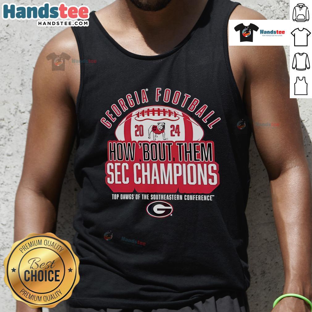Georgia Bulldogs 2024 SEC Champions tank top, celebrating the Top Dawgs of the Southeastern Conference in stylish design.