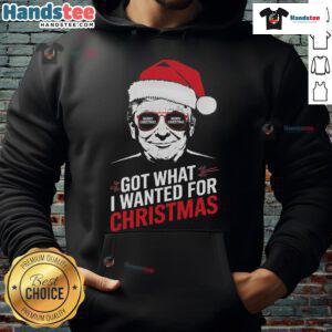 Cozy 'Good Got What I Wanted for Christmas' hoodie featuring a playful design, perfect for holiday festivities in 2024.