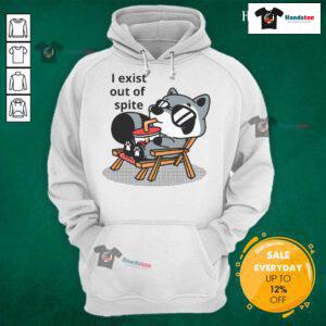 Good I Exist Out Of Spite Hoodie featuring bold text design on a cozy black background, perfect for casual wear.