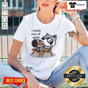 Good I Exist Out of Spite Ladies Tee featuring bold text design on a stylish women's t-shirt, perfect for casual wear.