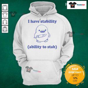 Funny retro 'Good I Have Stability' hoodie featuring quirky design and vibrant colors, perfect for casual wear.