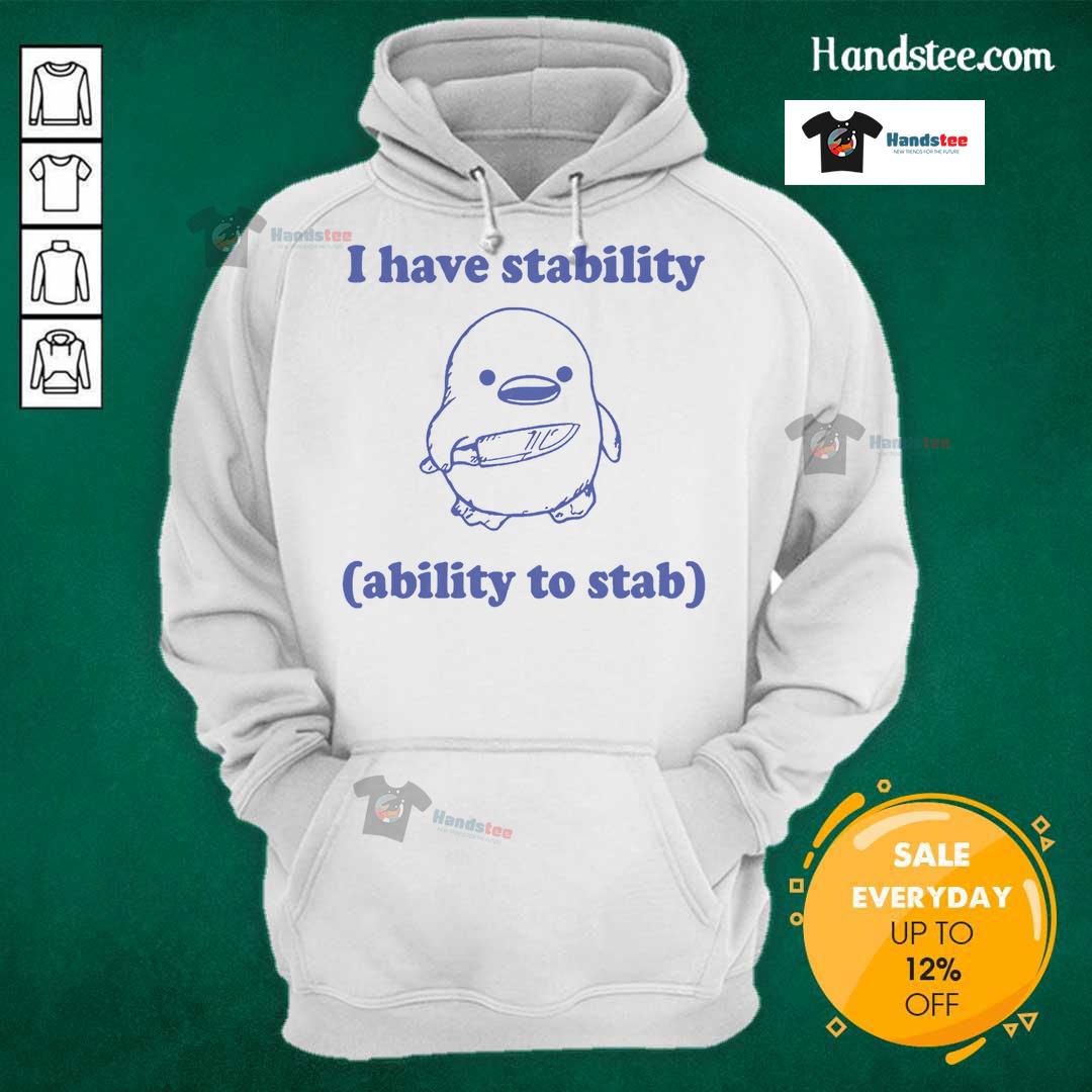 Funny retro 'Good I Have Stability' hoodie featuring quirky design and vibrant colors, perfect for casual wear.