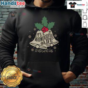 Festive Christmas hoodie featuring 'Good It's a Wonderful Life Every Time a Bell Rings' design for holiday cheer.