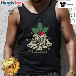 Christmas tank top featuring 'Good, It's a Wonderful Life Every Time a Bell Rings' design for festive holiday wear.