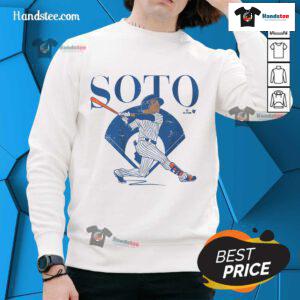 Good Juan Soto Queens Diamond caricature sweatshirt featuring vibrant graphics and a stylish design for baseball fans.