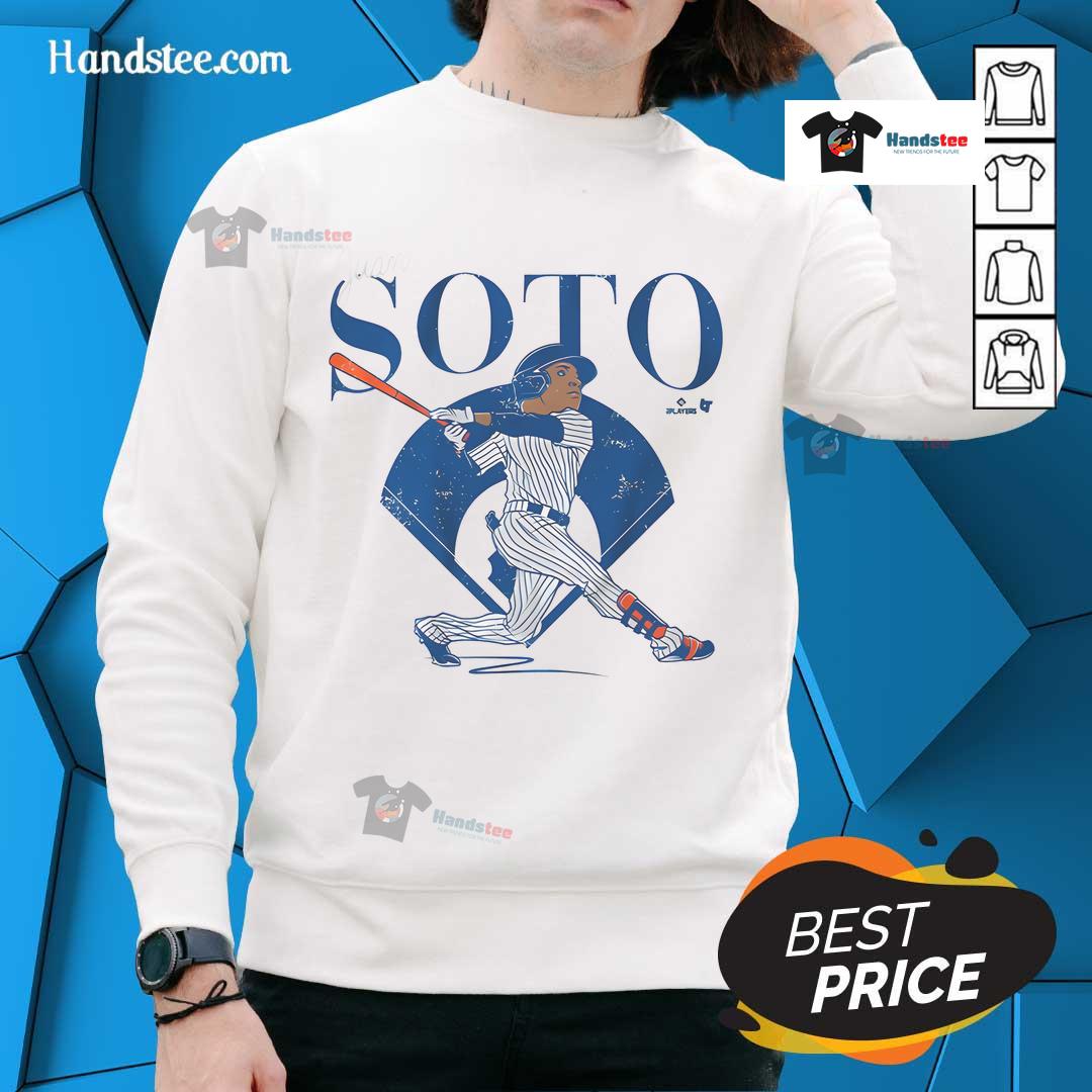 Good Juan Soto Queens Diamond caricature sweatshirt featuring vibrant graphics and a stylish design for baseball fans.