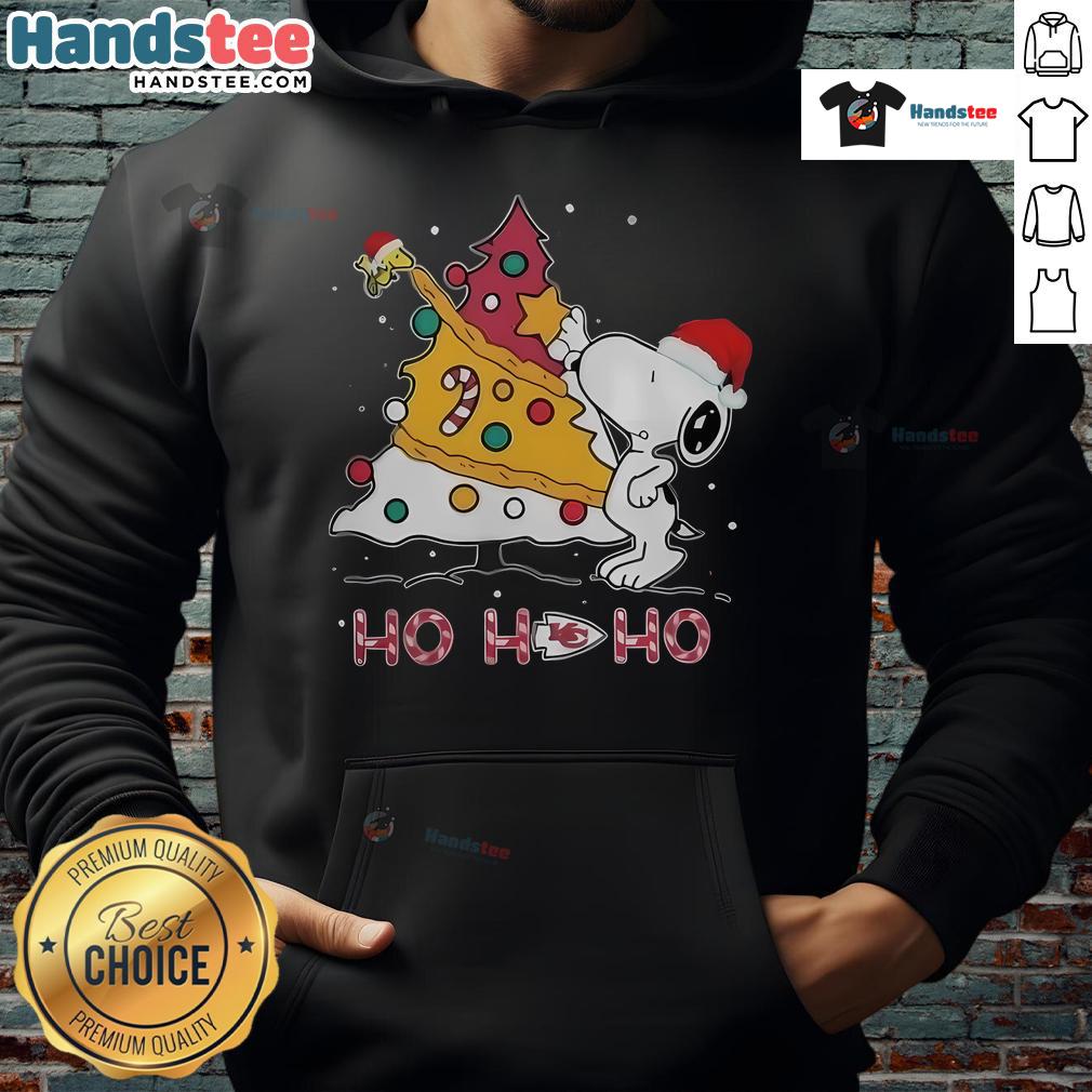 Good Kansas City Chiefs NFL Snoopy Christmas Tree Ho Ho Ho Hoodie featuring festive design for holiday cheer.
