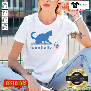 Good Kitty Cat Ladies tee featuring a playful design for Kamala supporters, perfect for casual wear and feline lovers.