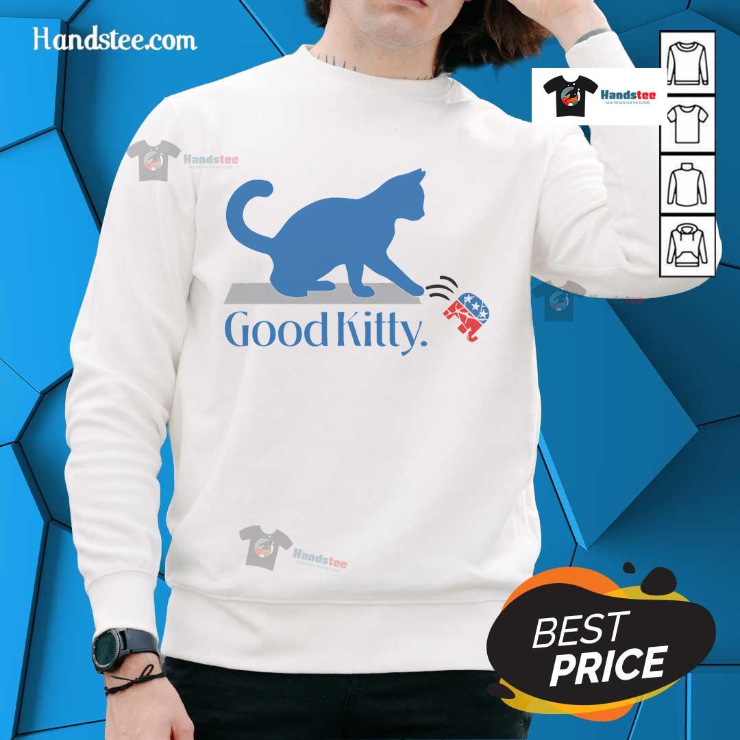 Good Kitty Cat Ladies for Kamala Sweatshirt featuring a playful cat design, perfect for animal lovers and political supporters.