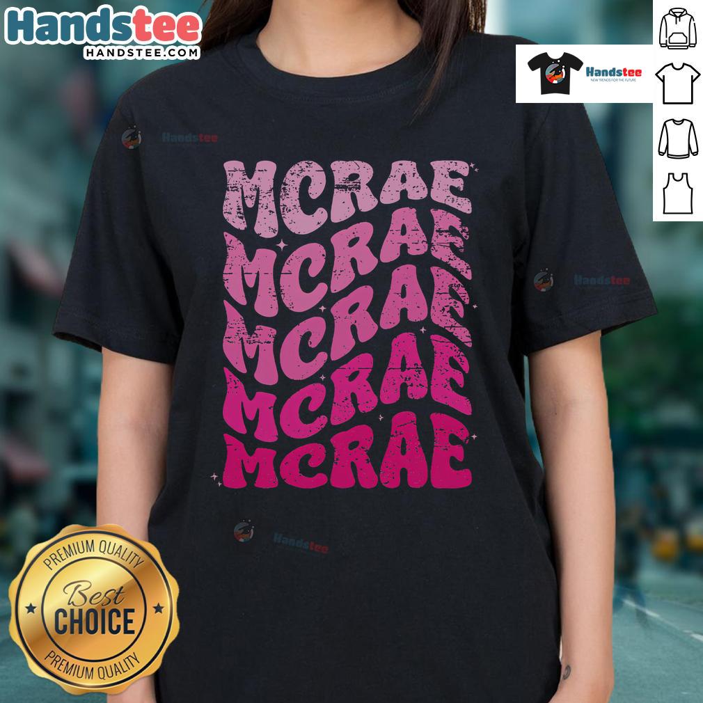70s Vintage Ladies Tee featuring 'I Love Mcrae' personalized name design for a stylish retro look.