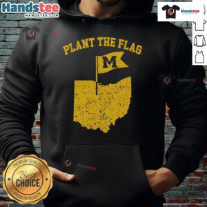 Good Michigan Plant The Flag yellow hoodie featuring a bold design, perfect for Michigan fans and outdoor enthusiasts.