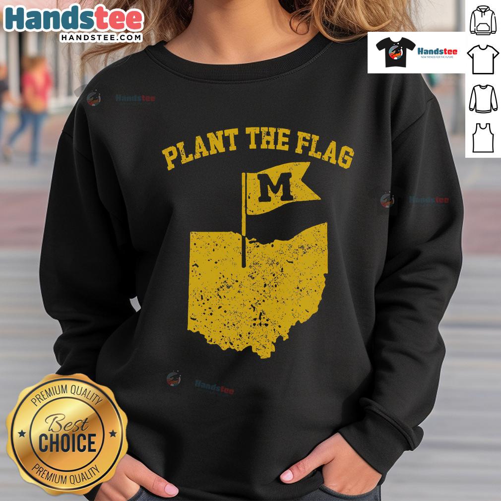 Good Michigan Plant The Flag yellow sweatshirt featuring Michigan state design, perfect for showing off your state pride.