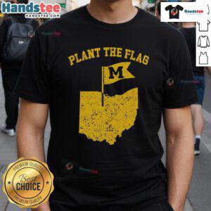 Good Michigan Plant The Flag yellow T-shirt featuring bold Michigan graphics, perfect for proud state fans and casual wear.
