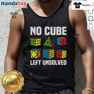 Good No Cube Left Unsolved competitive puzzle cube speed cubing tank top featuring vibrant colors and a stylish design.