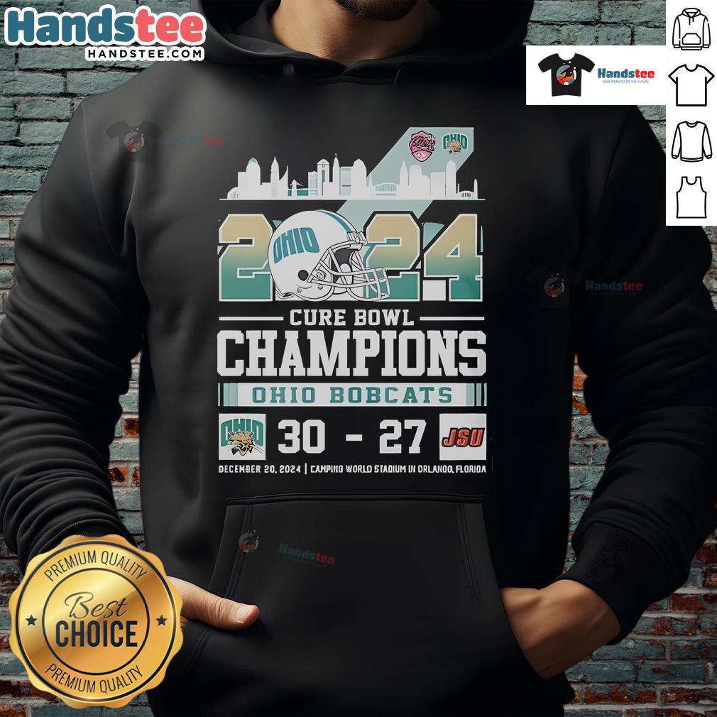 Good Ohio Bobcats Honor Cure Bowl Champs 2024 Hoodie showcasing team pride and championship spirit.