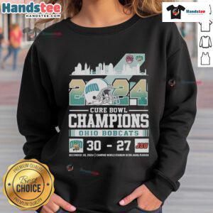 Good Ohio Bobcats Honor Cure Bowl Champs 2024 Sweatshirt featuring team colors and logo, perfect for fans.