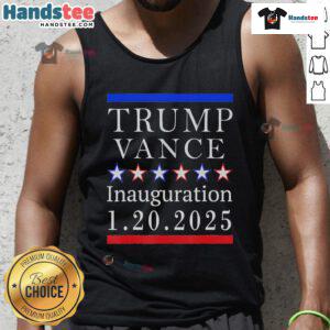 Good President Trump Vance Inauguration Day 2025 political tank top featuring patriotic designs and bold colors.