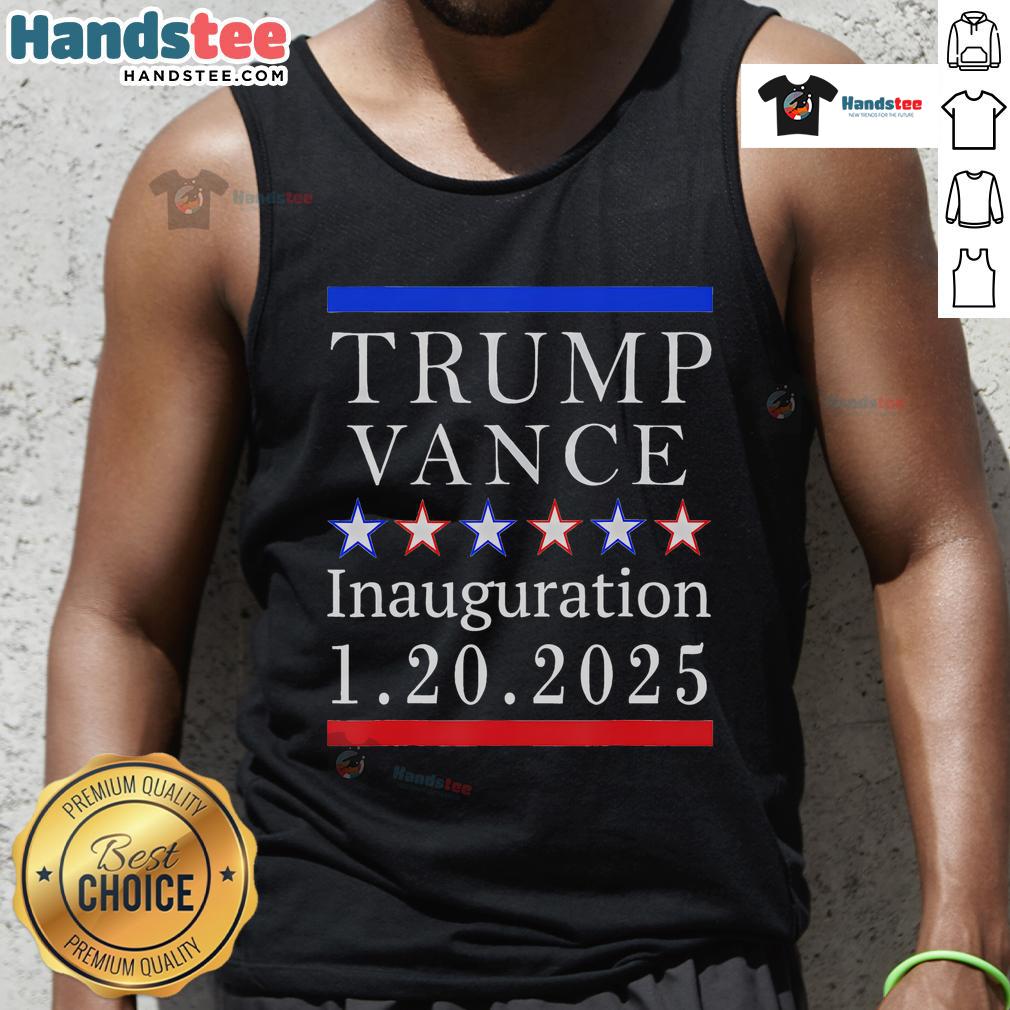 Good President Trump Vance Inauguration Day 2025 political tank top featuring patriotic designs and bold colors.