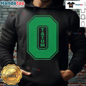 Good Tatum wearing number 0 in a vibrant green hoodie, showcasing incredible style and talent on the basketball court.