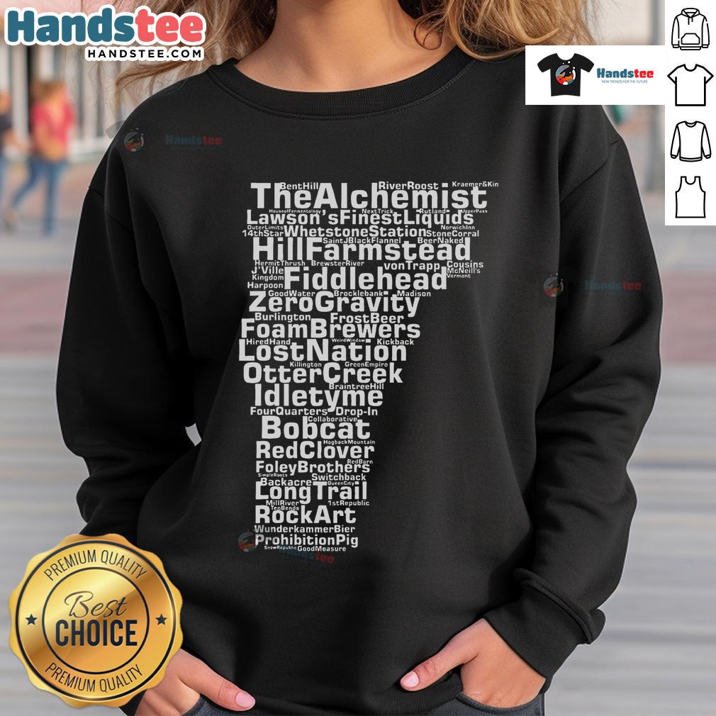 Cozy sweatshirt featuring 'Good Vermont Breweries' design, perfect for craft beer lovers and Vermont enthusiasts.