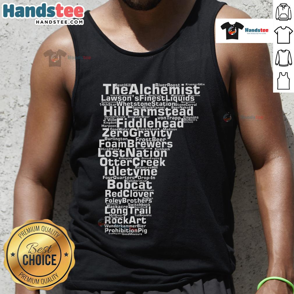 Stylish tank top featuring 'Good Vermont Breweries' design, perfect for craft beer enthusiasts and summer outings.