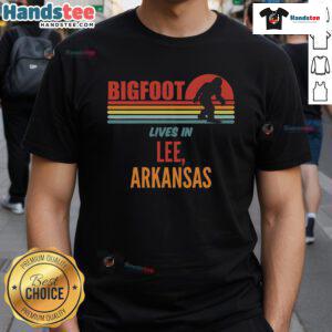 Hot Bigfoot Sighting in Lee Arkansas retro t-shirt featuring a vintage Bigfoot graphic, perfect for fans of cryptids.