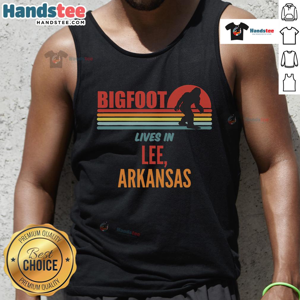 Hot Bigfoot sighting in Lee Arkansas retro tank top featuring a vibrant Bigfoot graphic and a trendy summer design.