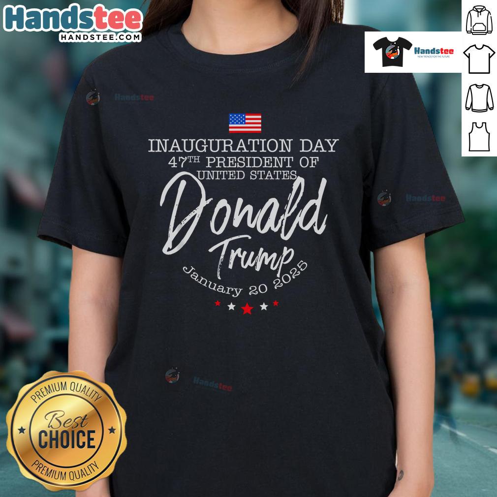 Hot Donald Trump Inauguration Day January 20, 2025, ladies tee featuring bold design and vibrant colors.