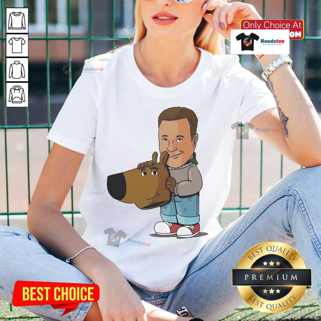 Hot Kevin James unmasked in Chill Guy meme on ladies tee, showcasing humor and pop culture style for fans.