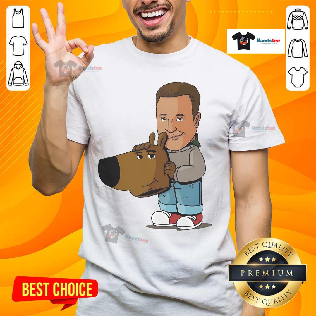 Hot Kevin James He's Been Unmasked Chill Guy meme T-Shirt featuring a humorous graphic of Kevin James.