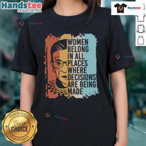 Hot RBG Ruth Bader Ginsburg feminist political ladies tee featuring a bold graphic design celebrating women's rights.