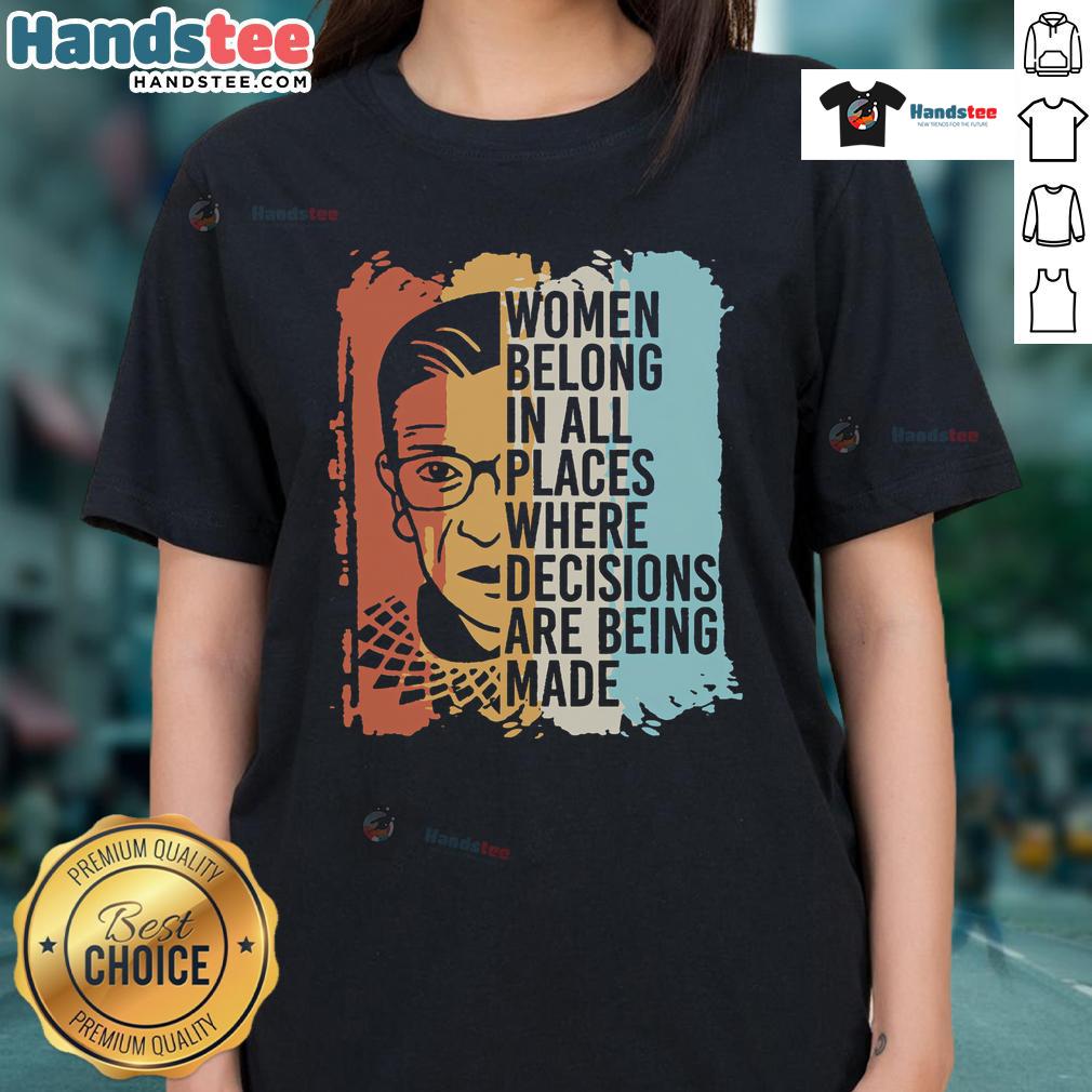 Hot RBG Ruth Bader Ginsburg feminist political ladies tee featuring a bold graphic design celebrating women's rights.