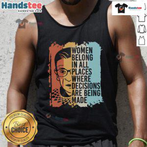 Hot RBG Ruth Bader Ginsburg feminist political tank top design featuring iconic quotes and vibrant colors for activism.