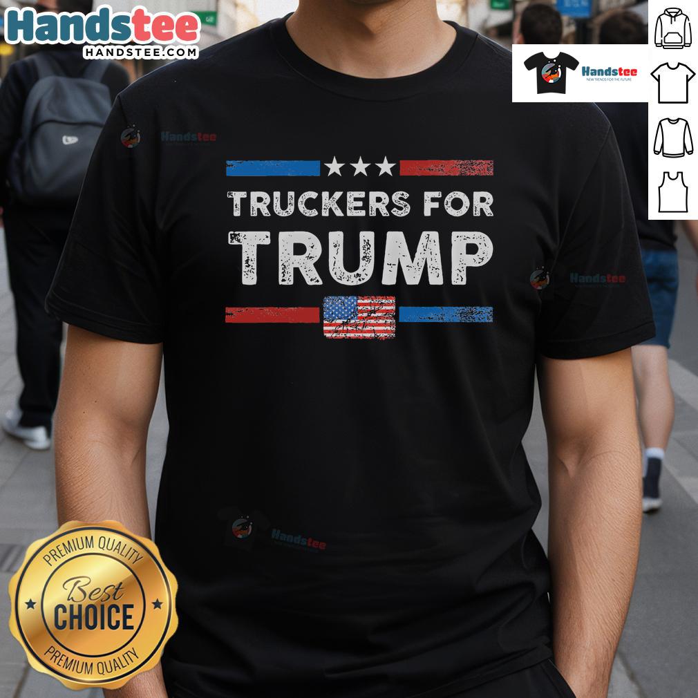 Hot Truckers 4 Trump T-Shirt featuring bold graphics supporting Truckers for Trump movement, perfect for passionate supporters.