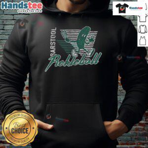 Stylish Nice Barstool Pickleball X Hoodie displayed on a hanger, perfect for fans of pickleball and casual wear.
