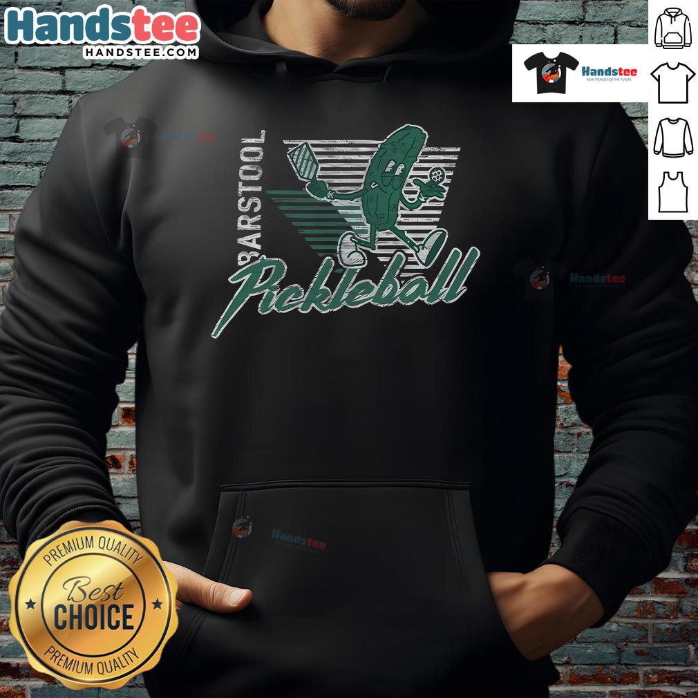 Stylish Nice Barstool Pickleball X Hoodie displayed on a hanger, perfect for fans of pickleball and casual wear.
