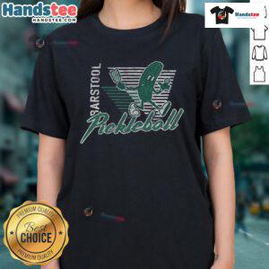 Nice Barstool Pickleball X Ladies Tee featuring a stylish design for female pickleball enthusiasts.