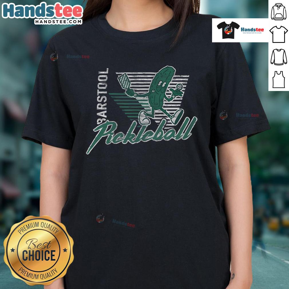 Nice Barstool Pickleball X Ladies Tee featuring a stylish design for female pickleball enthusiasts.