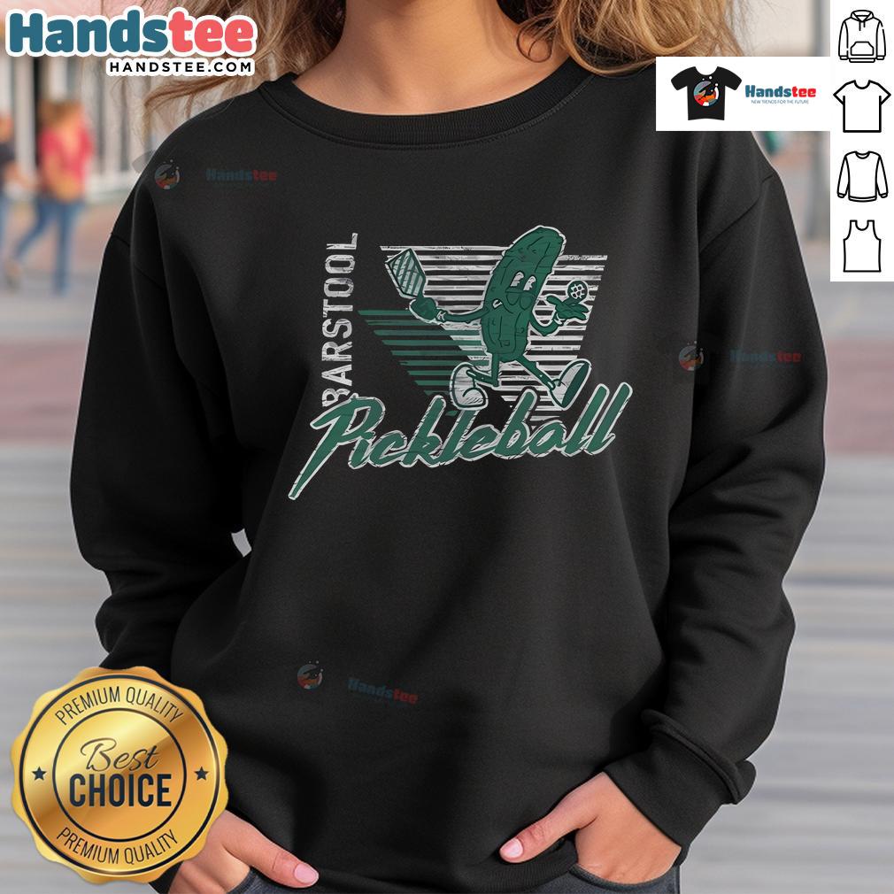 Stylish Nice Barstool Pickleball X Sweatshirt in gray, perfect for casual wear and pickleball enthusiasts.