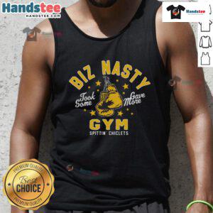 Stylish Nice Biz Nasty gym tank top featuring 'Took Some, Gave More' slogan, perfect for fitness enthusiasts and chic looks.