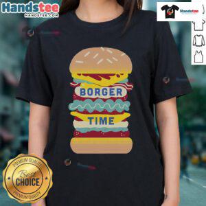 Stylish Nice Borger Time ladies tee featuring a trendy design, perfect for casual outings and summer fashion.