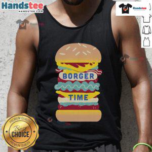 Stylish Nice Borger Time tank top featuring a fun graphic design, perfect for casual summer outings and beachwear.