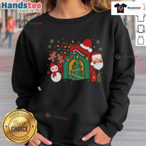 Cozy sweatshirt featuring a candy cane and holly design for a Merry Christmas and Happy Xmas Holidays celebration.
