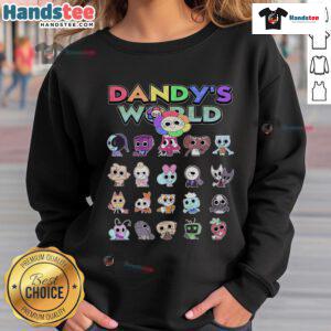 Alt Text: Nice Dandy's World Characters Costume Sweatshirt featuring vibrant designs of beloved characters for fans and collectors.
