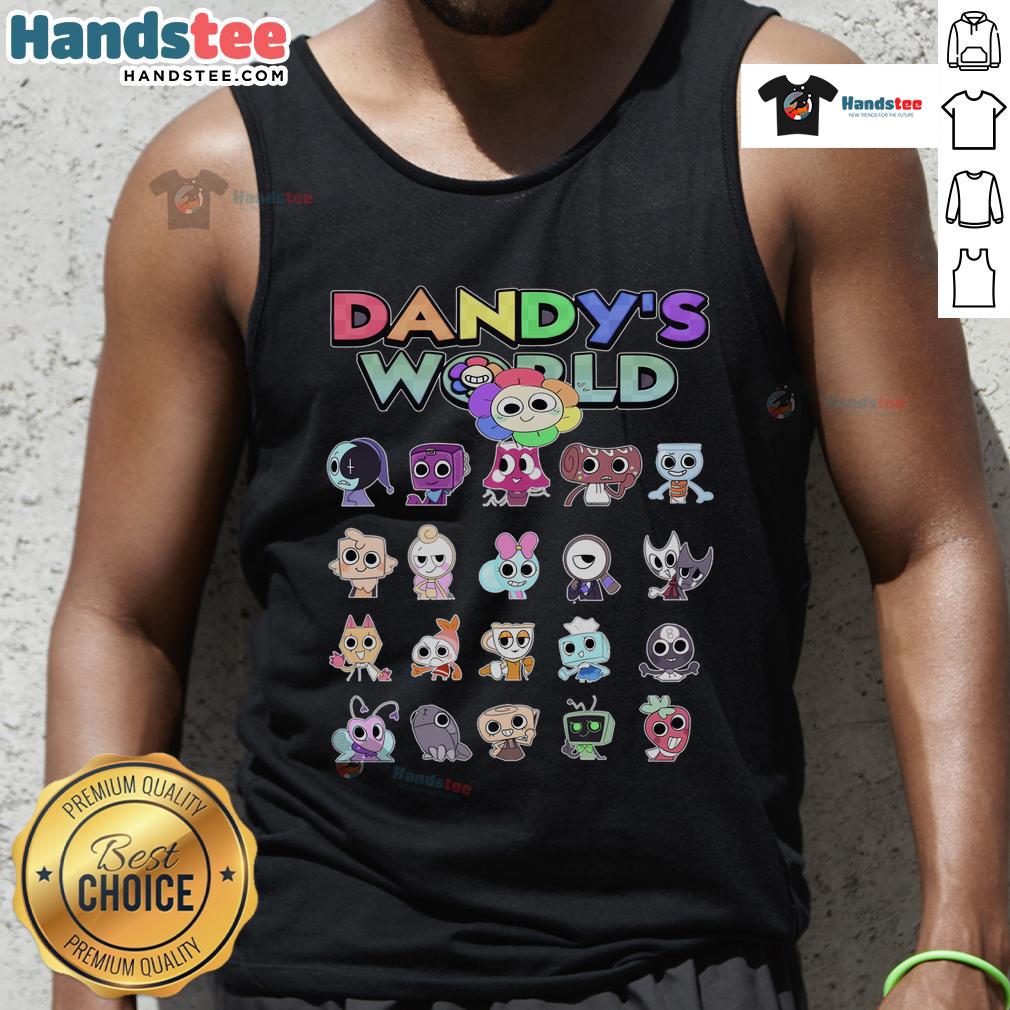 Colorful Nice Dandy's World characters printed on a stylish costume tank top, perfect for fans and casual wear.